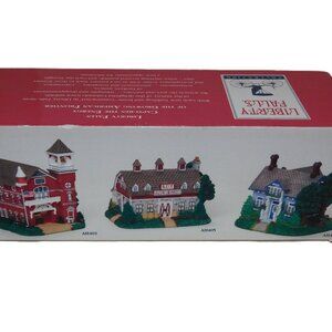 Liberty Falls Village Set Of 3 Fire Station, Oliver's Cabin & Bowling Saloon NIB